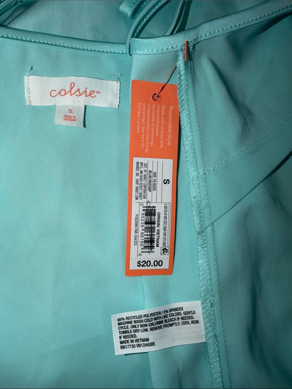 Colsie Light Aqua Spaghetti Strap Tie-Front Cami - Picture 4 of 5